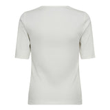 GrannyCC Rib SS V - Tee - Off white - Co'couture