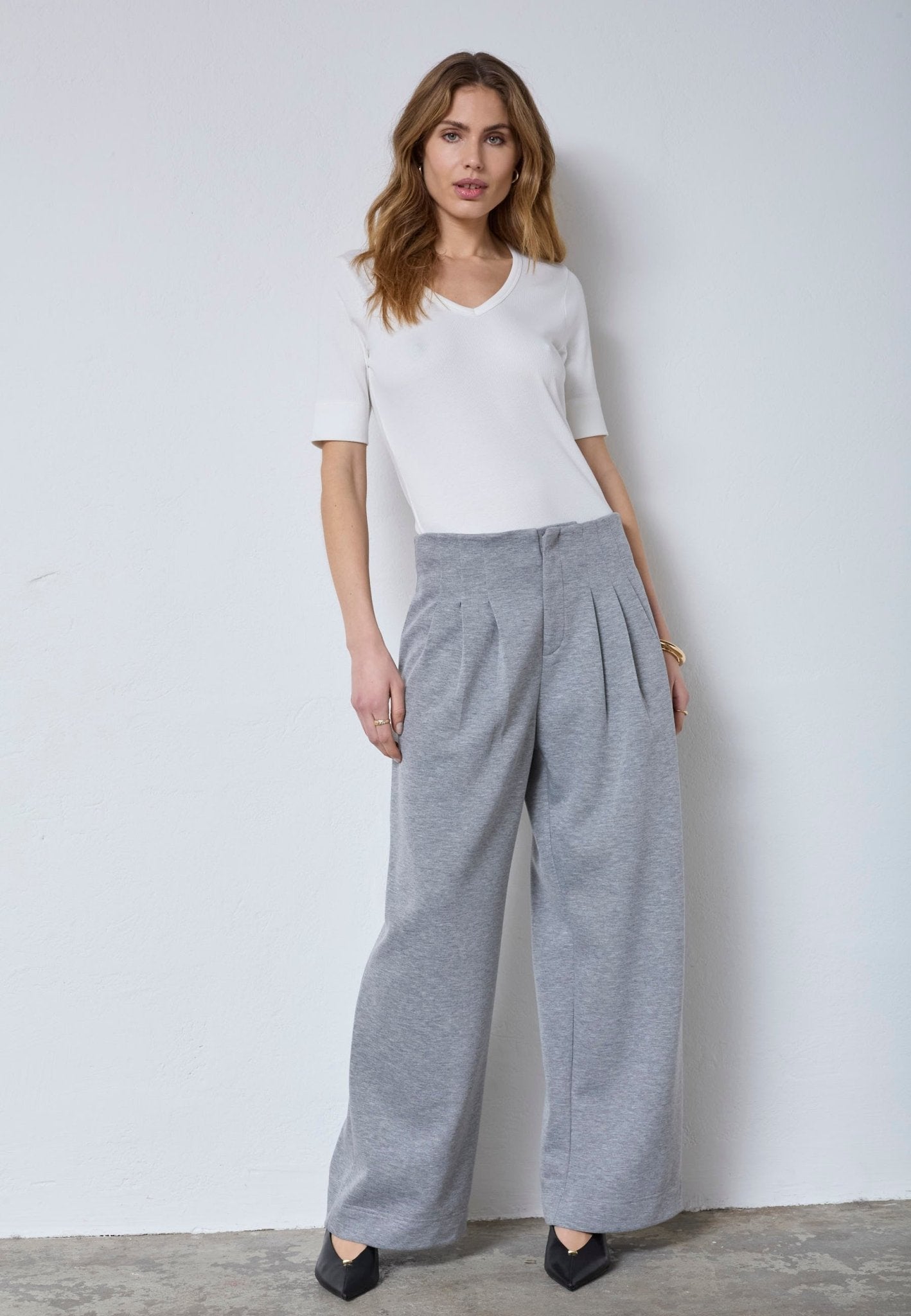 LanceCC Pleat Sweatpant - Grey Melange - Co'couture
