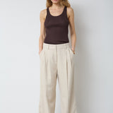 LeenaCC Linen Pleat Pant - Bone - Co'couture