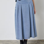 LovaCC Anya Pleat Skirt - Denim blue - Co'couture