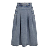 LovaCC Anya Pleat Skirt - Denim blue - Co'couture