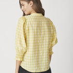 MangoCC Check SS Blouse - Pastel Yellow - Co'couture