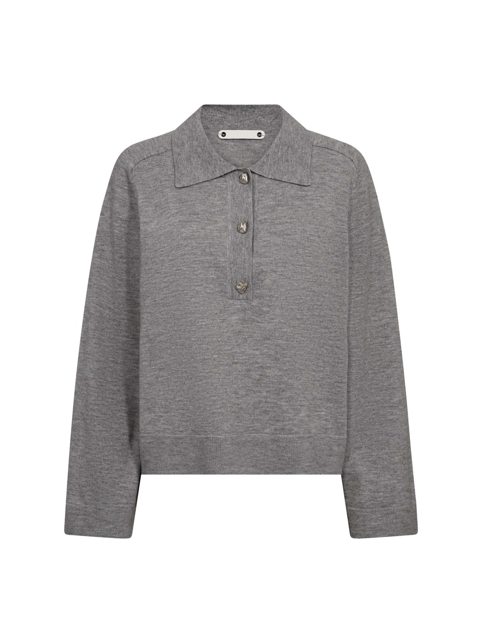 MilaCC Polo Knit - Grey Melange - Co'couture