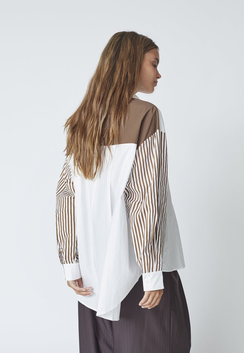 MioCC Stripe Shirt - Dark Brown - Co'couture