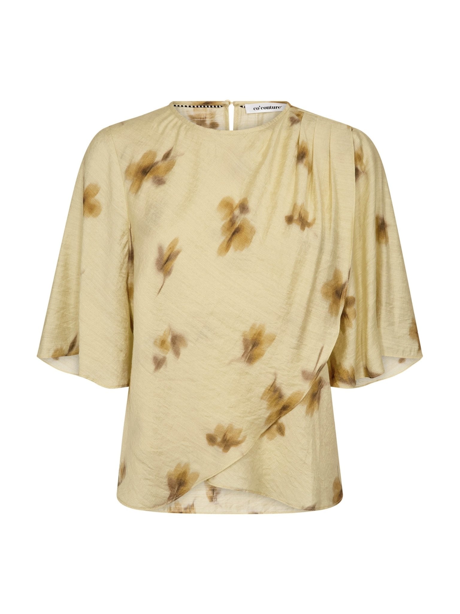 MylaCC Flower Drape SS Blouse - PaleYellow - Co'couture