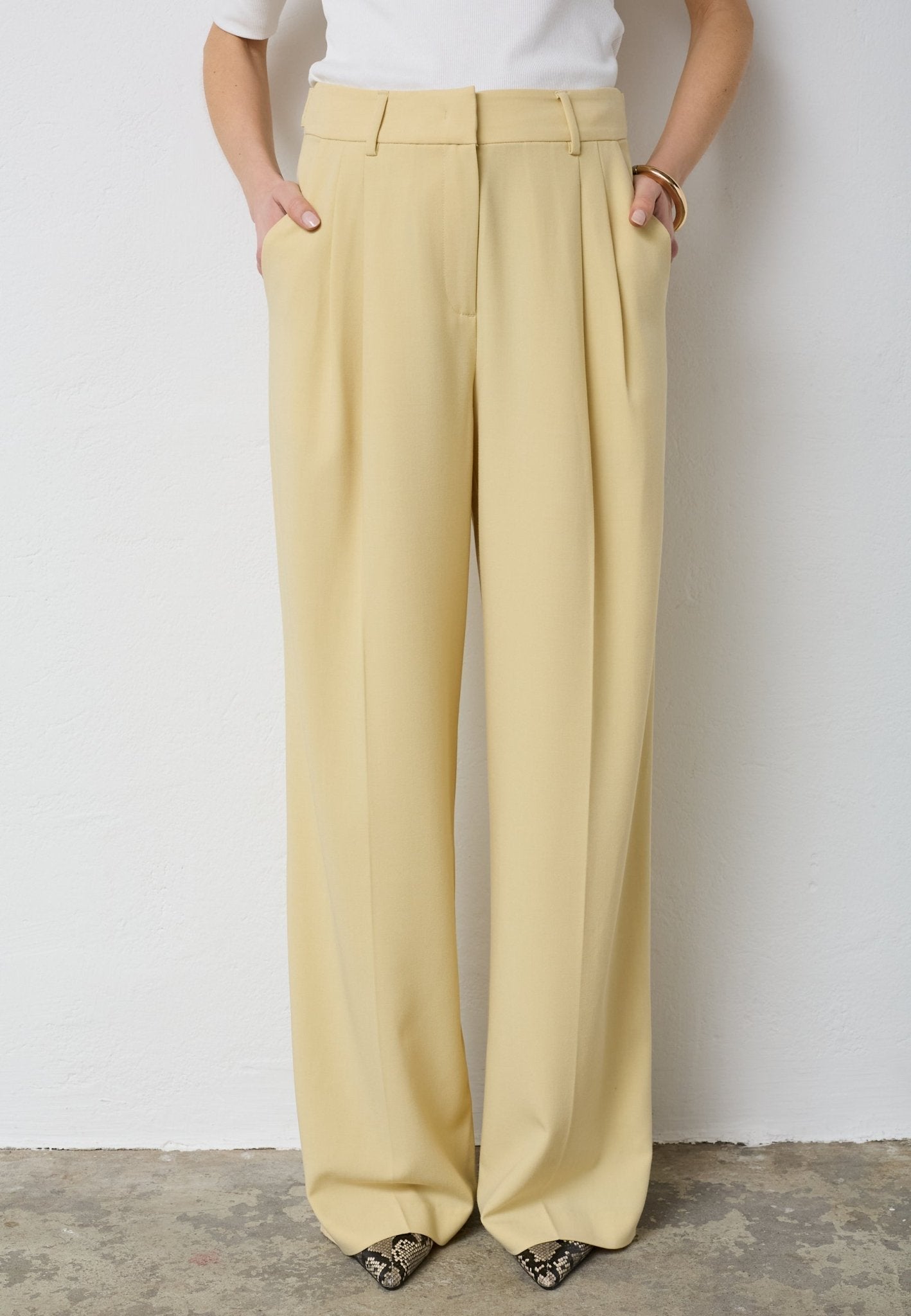 NilanCC Pleat LLPant - PaleYellow - Co'couture