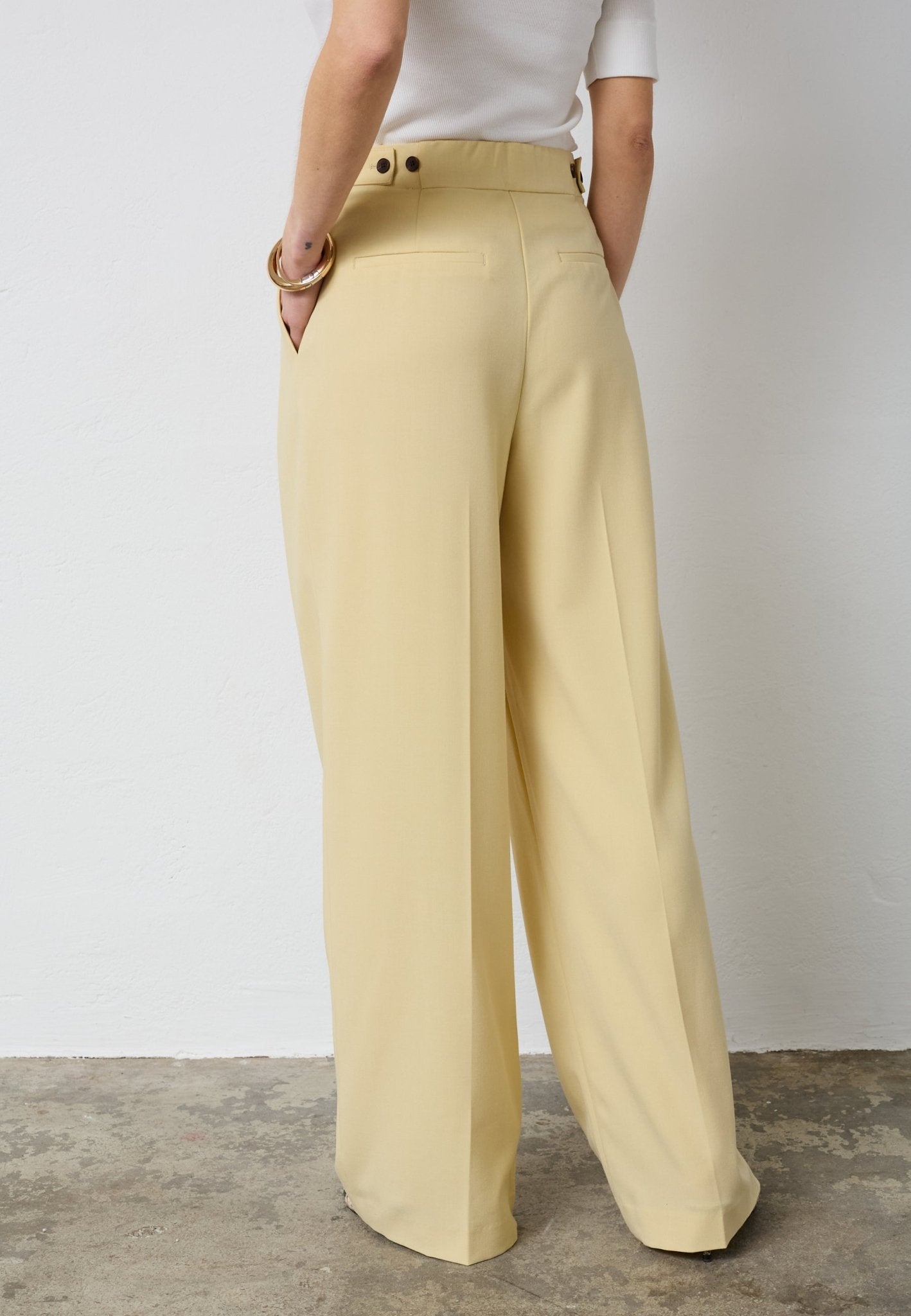 NilanCC Pleat LLPant - PaleYellow - Co'couture