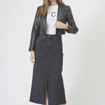 PhoebeCC Leather Crop Blazer - Black - Co'couture