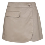 PhoebeCC Leather Wrap Skort - Taupe - Co'couture