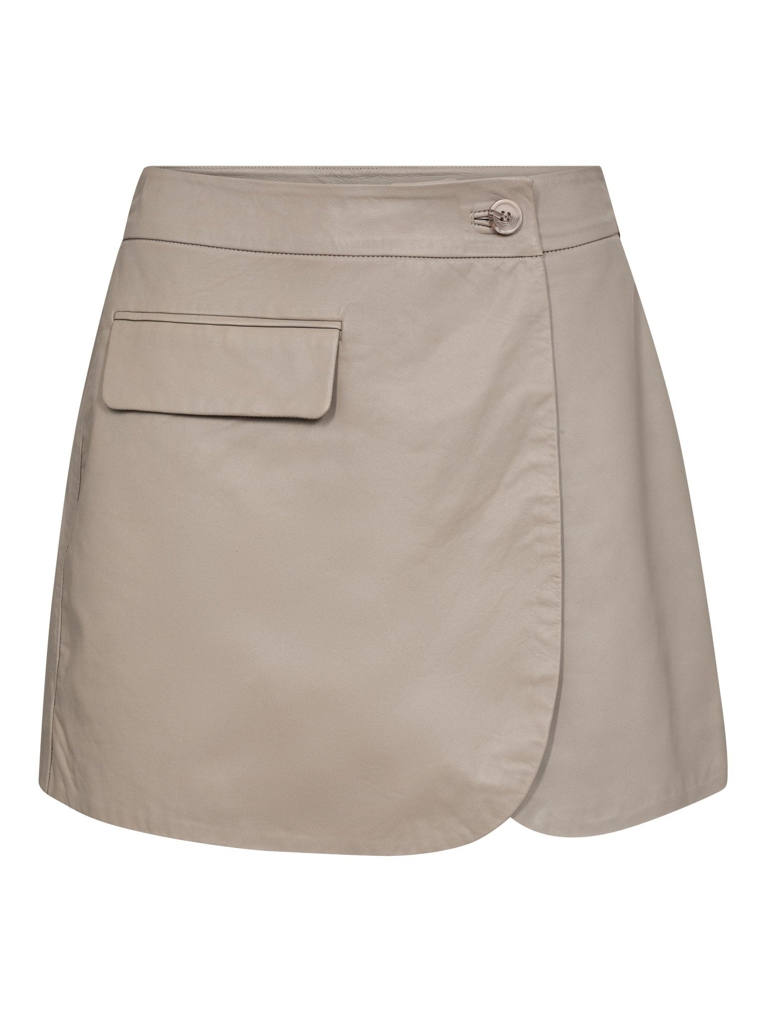 PhoebeCC Leather Wrap Skort - Taupe - Co'couture