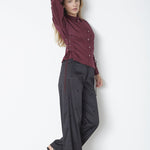 PoppyCC Eyelet Tie Shirt - Winered - Co'couture