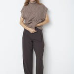 RowCC Oversize Cable Knit Vest - Walnut - Co'couture