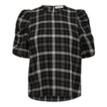 SallyCC Check SS Blouse - Black - Co'couture