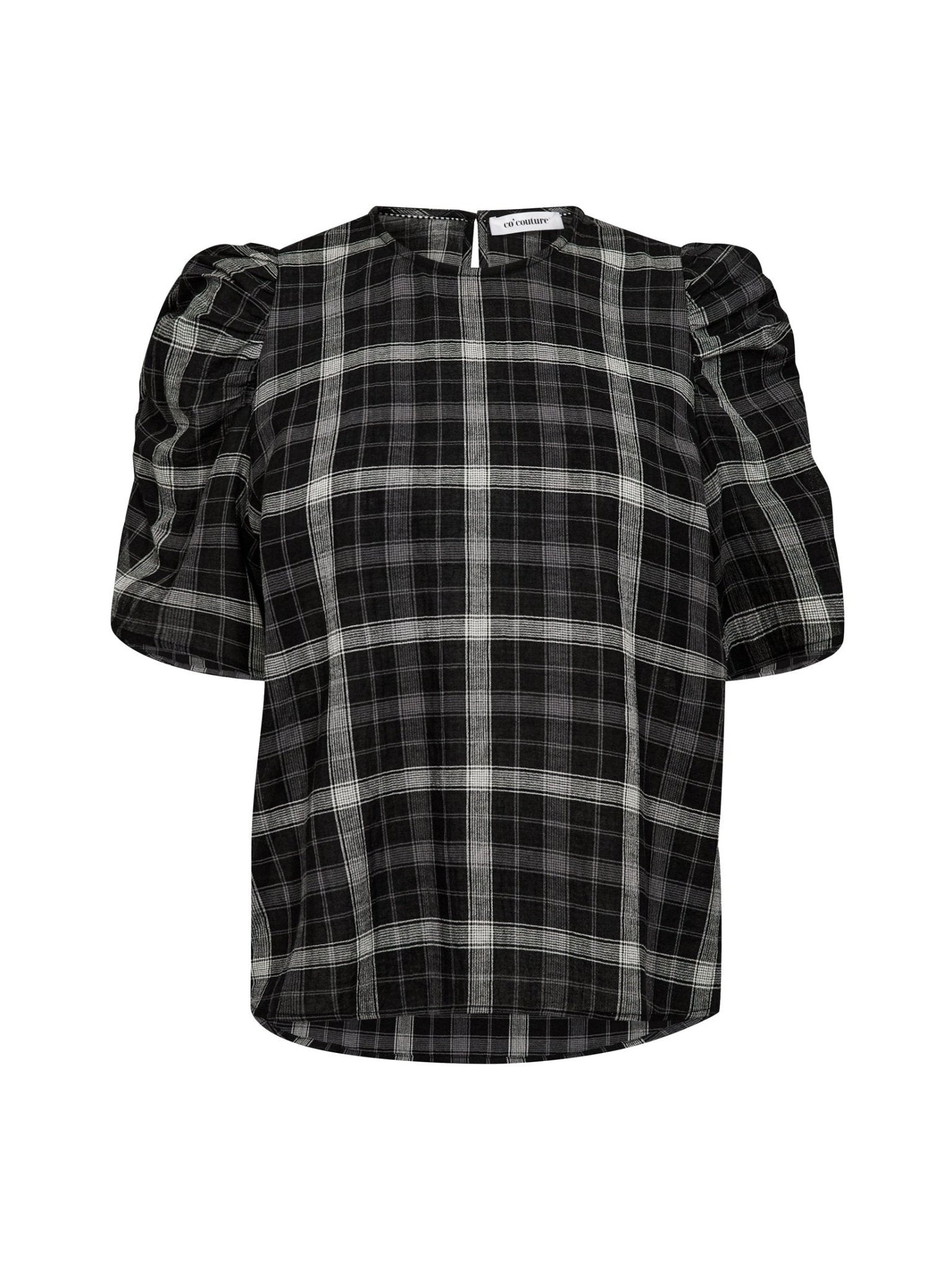 SallyCC Check SS Blouse - Black - Co'couture