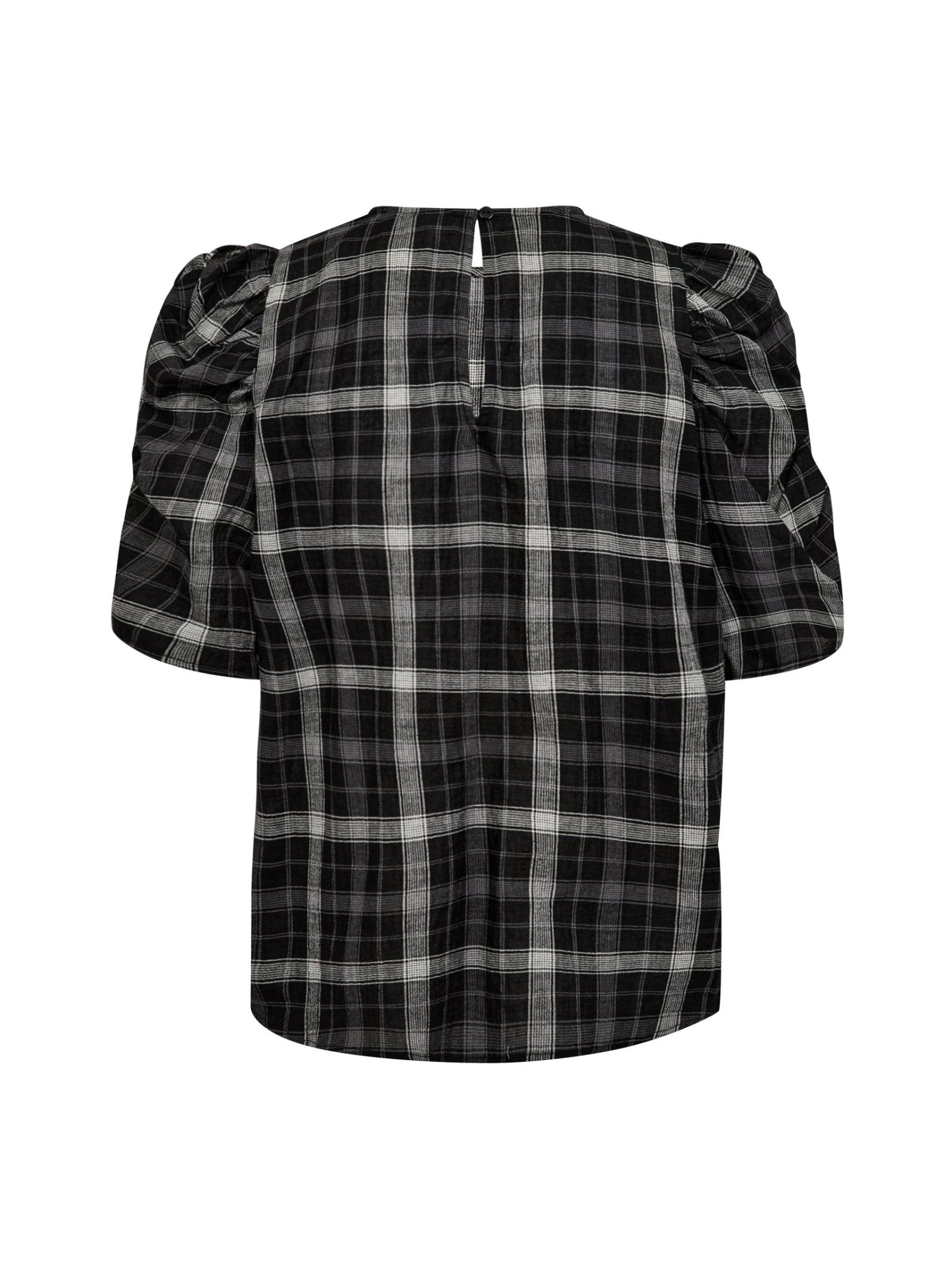 SallyCC Check SS Blouse - Black - Co'couture