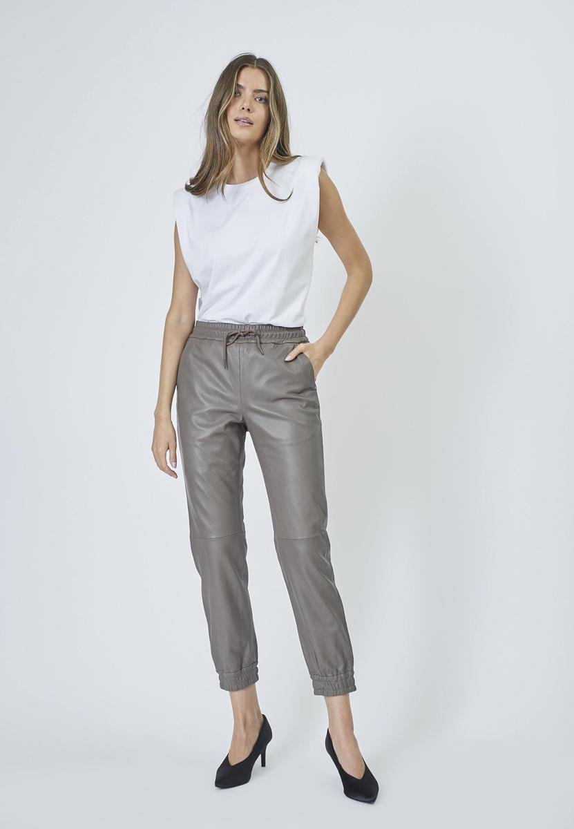 ShilohCC Leather Joggers - Elephant - Co'couture