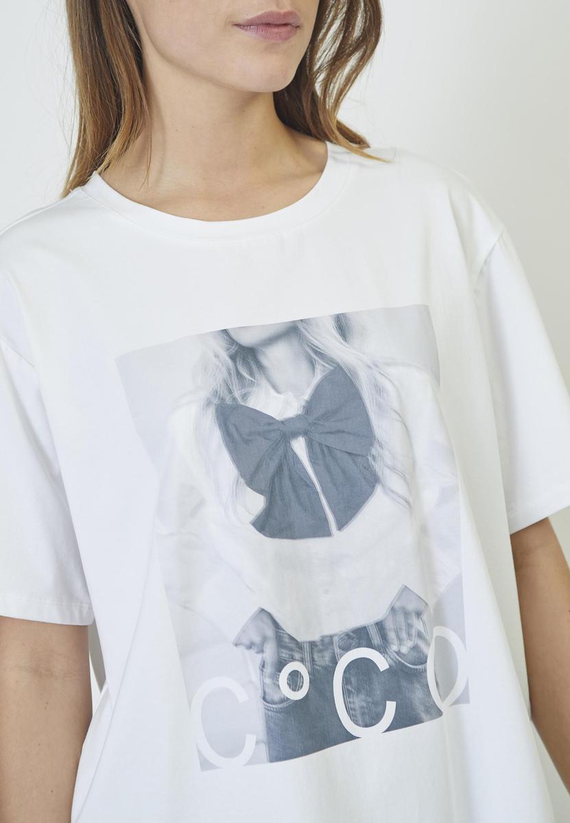 SiaraCC Bow Oversize Tee - White - Co'couture