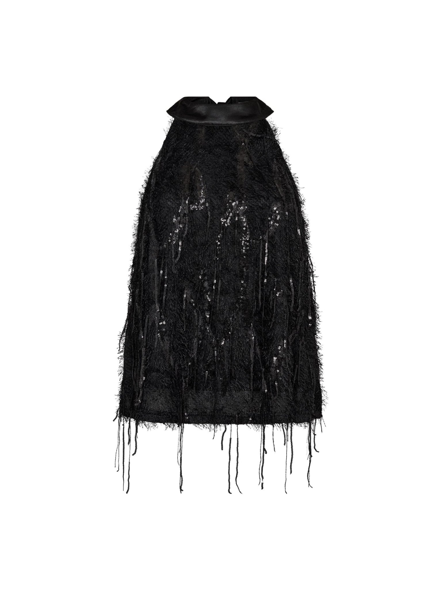 SillaCC Sequin Halter Top - Black - Co'couture