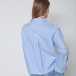 SimoCC Stripe Button Shirt - Pale Blue - Co'couture