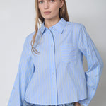 SimoCC Stripe Button Shirt - Pale Blue - Co'couture