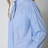 SimoCC Stripe Button Shirt - Pale Blue - Co'couture